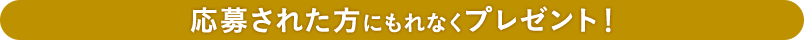 応募された方にもれなくプレゼント!