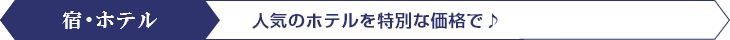 宿・ホテル 人気のホテルを特別な価格で