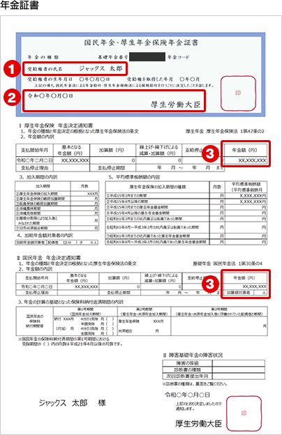 年金証書