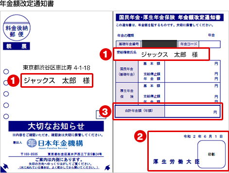 年金額改定通知書