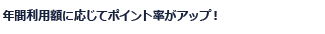 年間利用額に応じてポイント率がアップ！